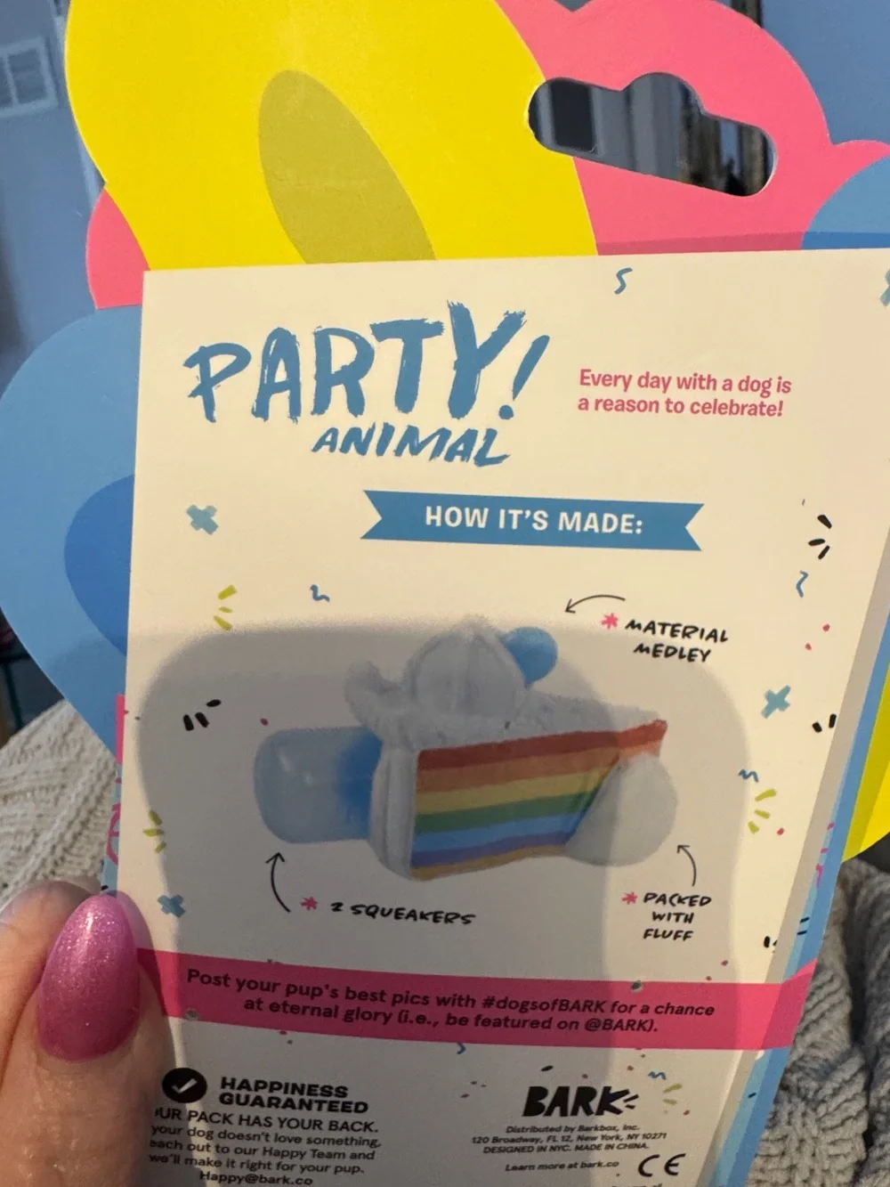 Bark Party! Animal ‘Peace Of Cake’ Large Plush Dog Toy